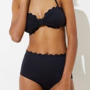 *NWT* Loft beach scalloped bikini high waist bottom and bandeau top. Size M